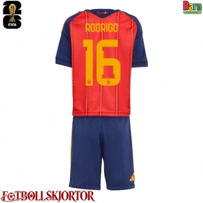 Spanien Rodri Hernandez #16 Hemmakläder Barn VM 2026 Kortärmad (+ Korta byxor)